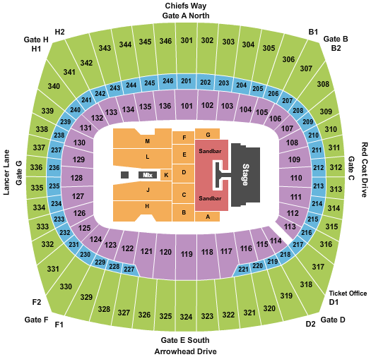 Arrowhead Stadium Seating Charts + Rows, Seat Numbers and Club Seats