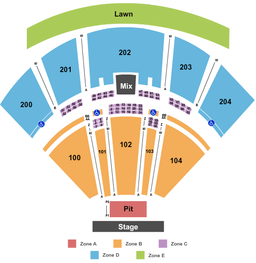 BB&T Pavilion Seating Chart + Rows, Seats and Club Seats