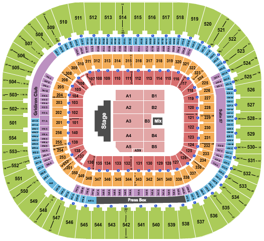 Bank of America Stadium Seating Chart + Rows, Seat Numbers and Club Seats