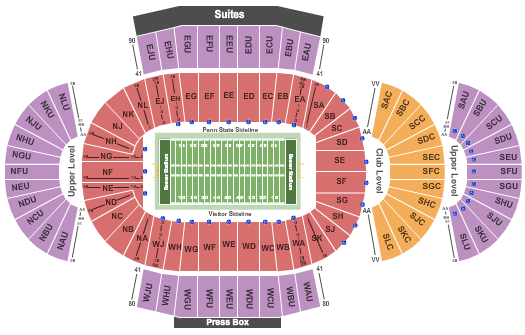 Beaver Stadium Seating Chart + Rows, Seat Numbers and Club Info