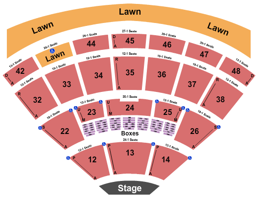 Blossom Music Center Seating Chart Rows Seats And Club Seats
