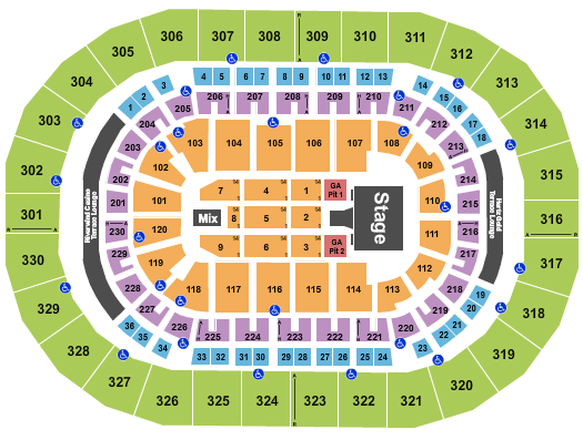 Chesapeake Energy Arena Seating Chart Rows Seats And Club Seats