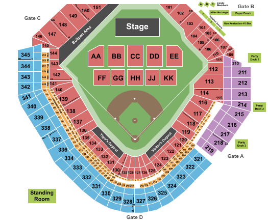 Comerica Park Seating Chart + Rows, Seats and Club Seats