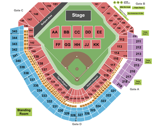 Comerica Park Seating Chart Rows