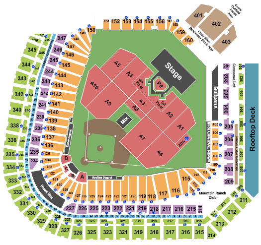 Coors Field Seating Chart Rows Seats