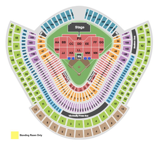 Dodger Stadium Seating Chart + Rows, Seat Numbers and Club ...