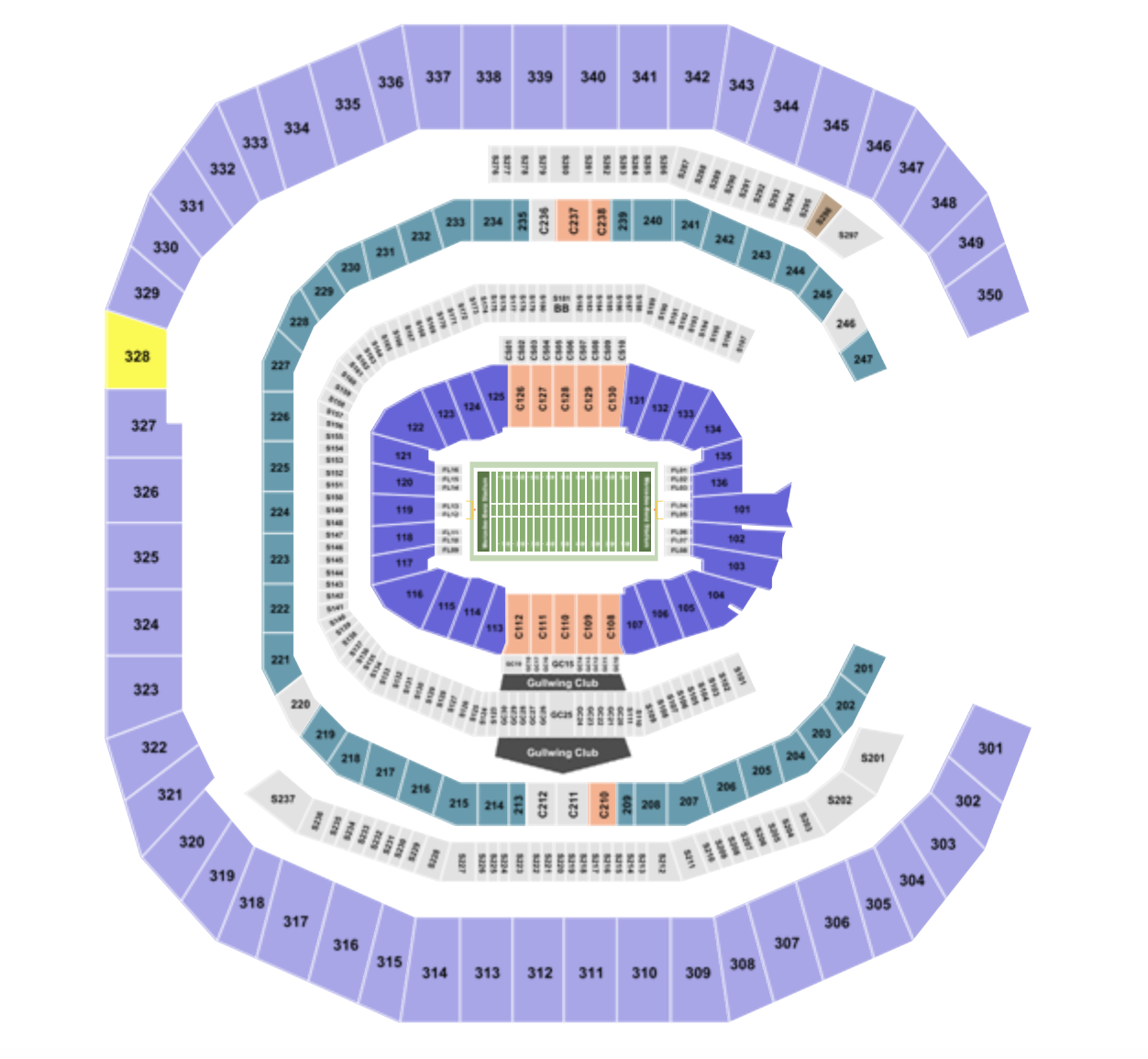 Mercedes Benz Stadium Seating Chart With Rows And Seat Numbers