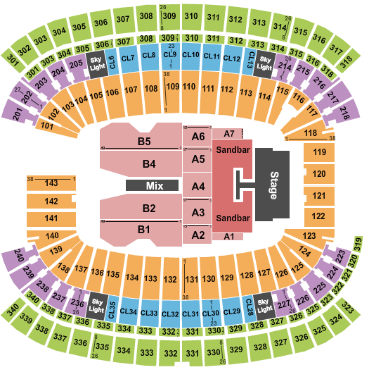 Gillete Stadium Seating Chart