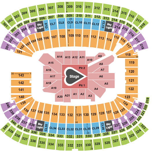 Gillette Stadium Seating Charts Rows