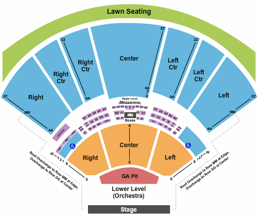 hollywood casino amphitheater seating chart with rows