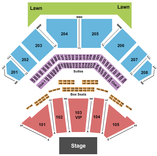 hollywood casino amphitheater lawn seating chart