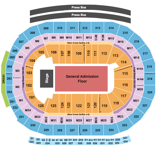 Little Caesars Arena Seating Chart With Seat Numbers