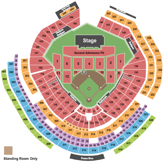Nationals Park Seating Chart + Rows, Seats and Club Seats