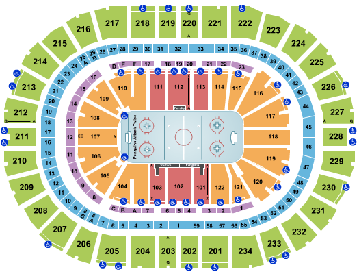 Penguins Seating Chart With Rows