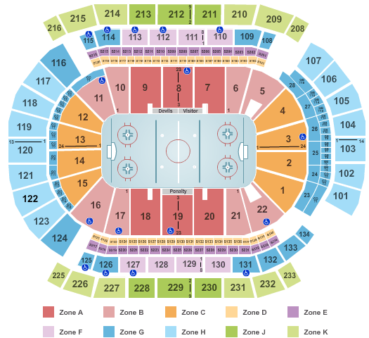 New Jersey Devils Interactive Seating Chart with Seat Views