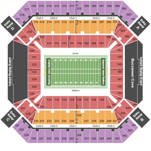 Raymond James Stadium Seating Chart + Rows, Seat Numbers And Club Seats