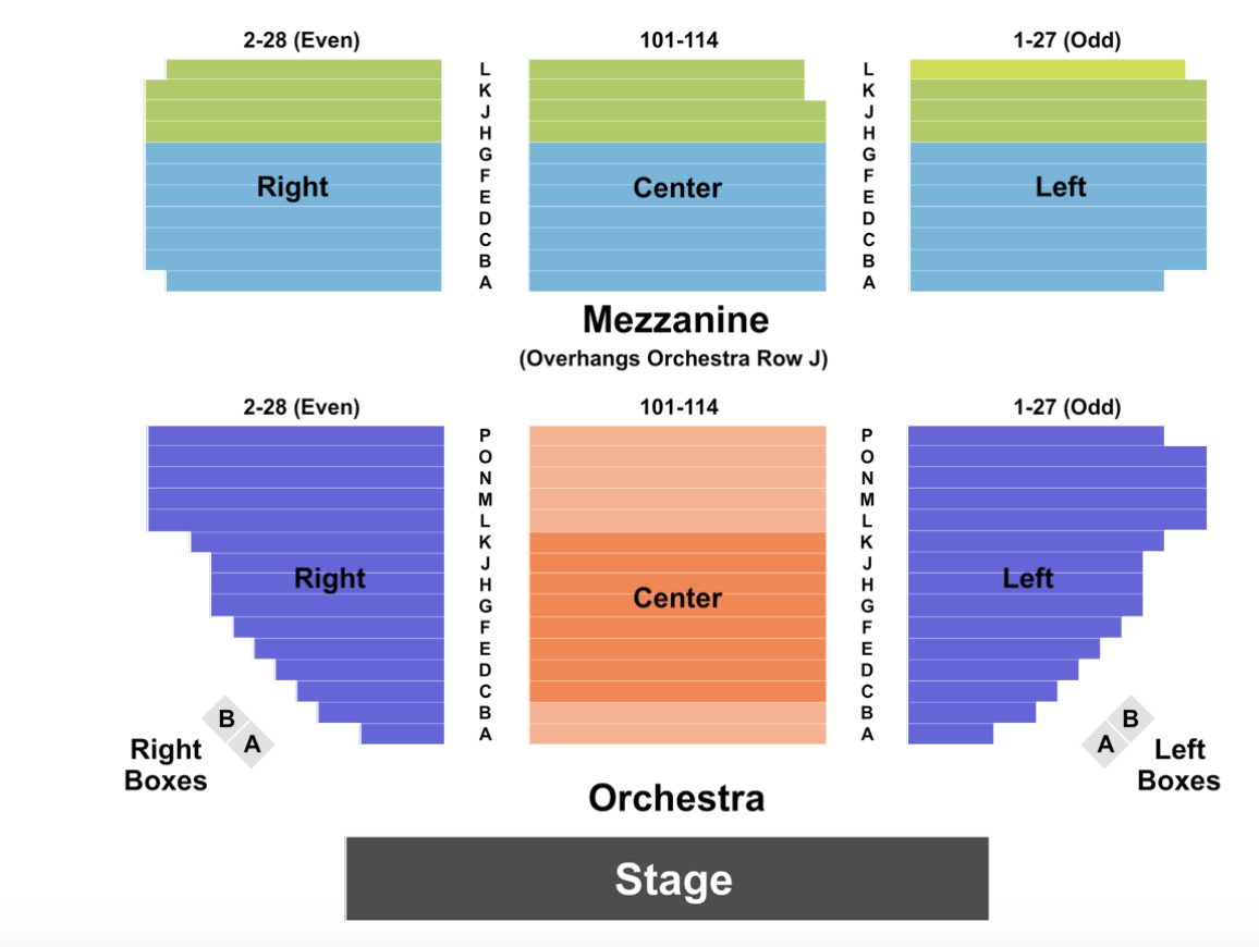 Music Box Theatre Seating Chart