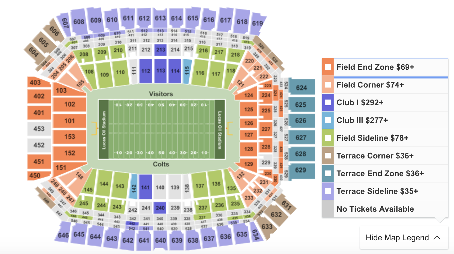 Colts Tickets Seating Chart