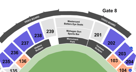 Yankee Stadium Printable Seating Chart for Weddings Bar 