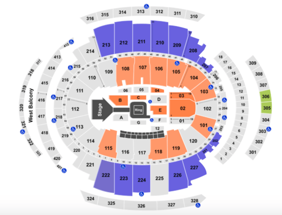 1967 Madison Square Garden Seating Plan & Ticket Information