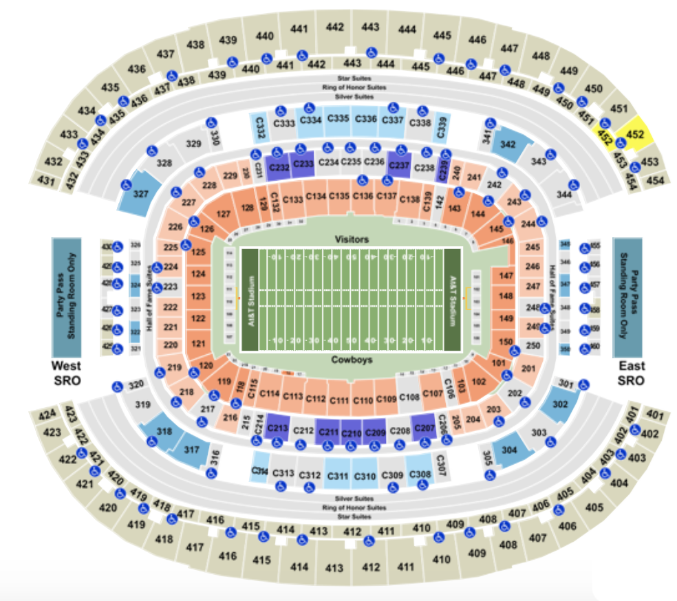 Dallas Cowboys Tickets Seating Chart