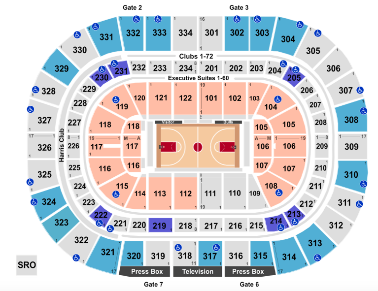 Milwaukee Bucks Detailed Seating Chart
