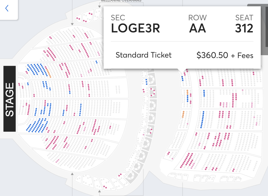 Chicago Theater Seating Chart Madonna
