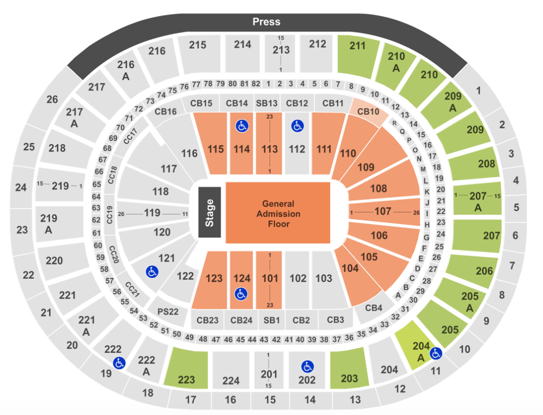 Wells Fargo Center Seating Chart