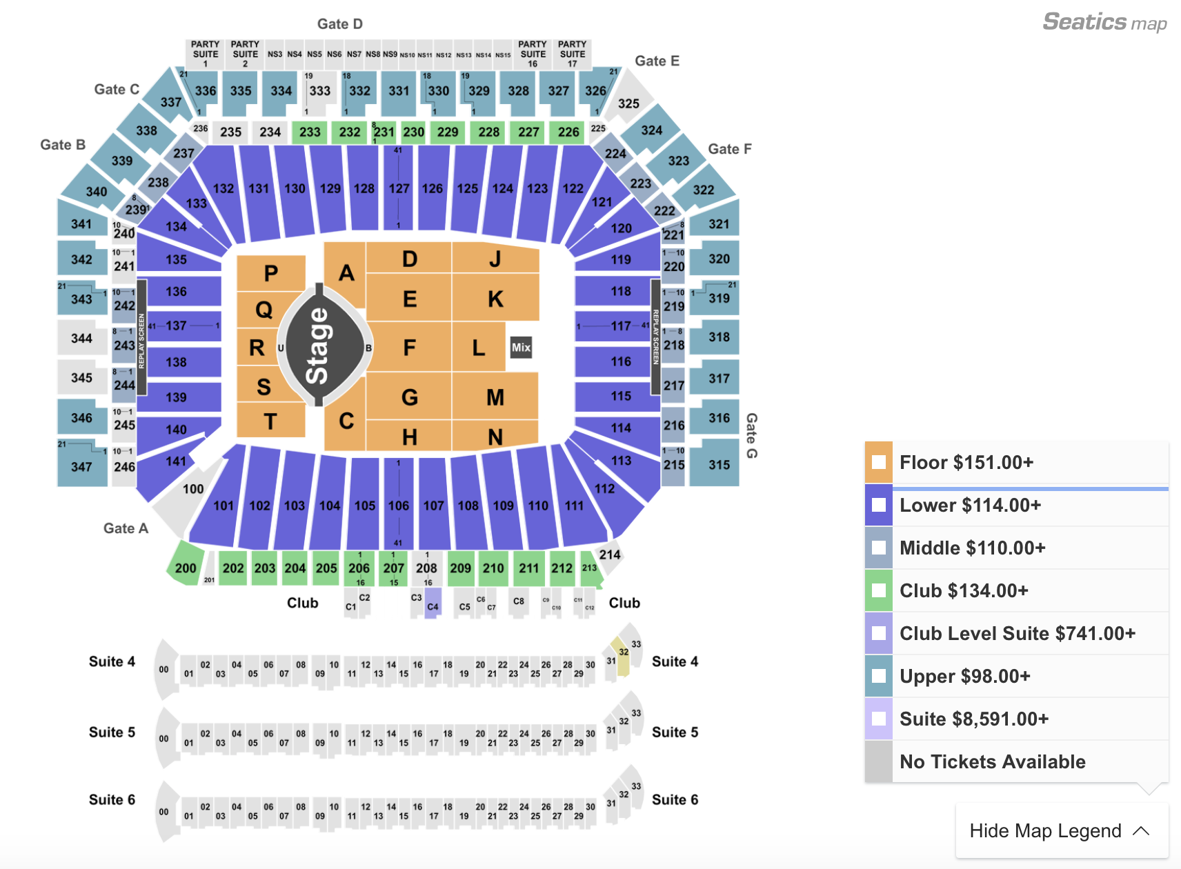 Thompson Boling Seating Chart For Garth Brooks
