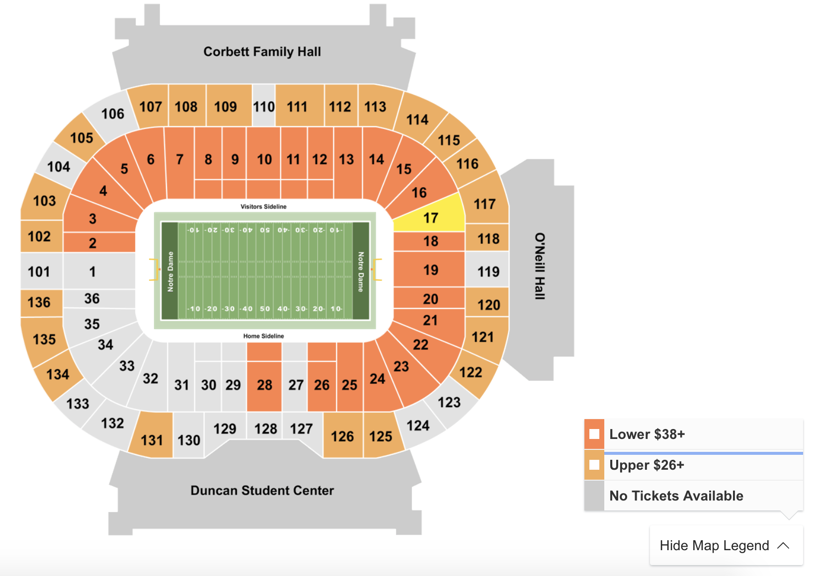 Navy Football Seating Chart