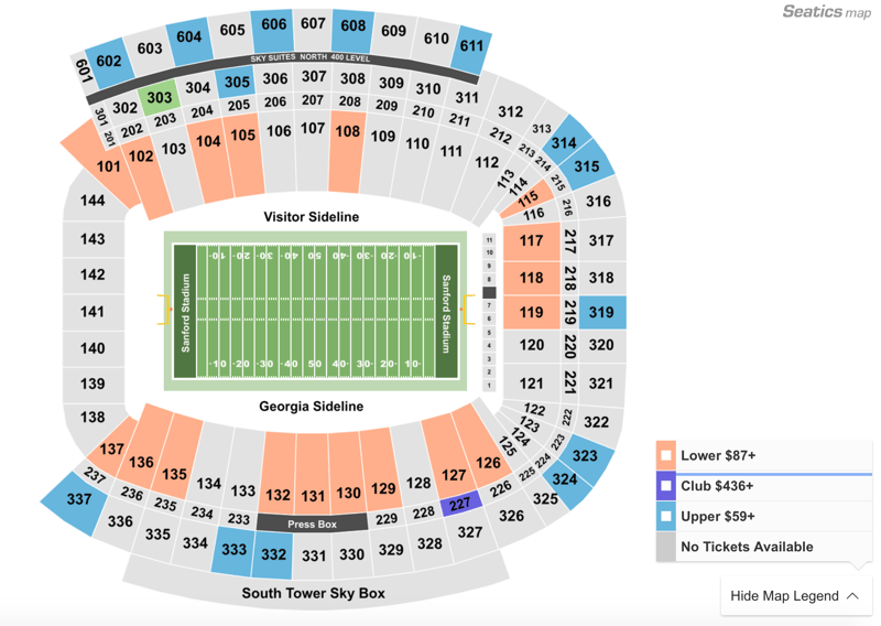 Where To Find The Cheapest Georgia Vs South Carolina Football Tickets At Sanford Stadium On 10 12 19