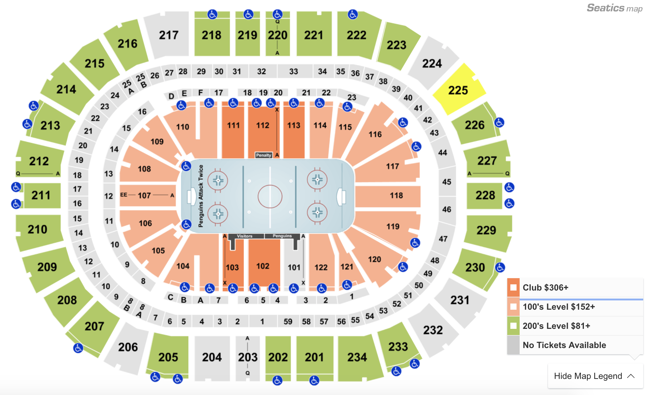 Pittsburgh Penguins Seating Chart With Seat Numbers