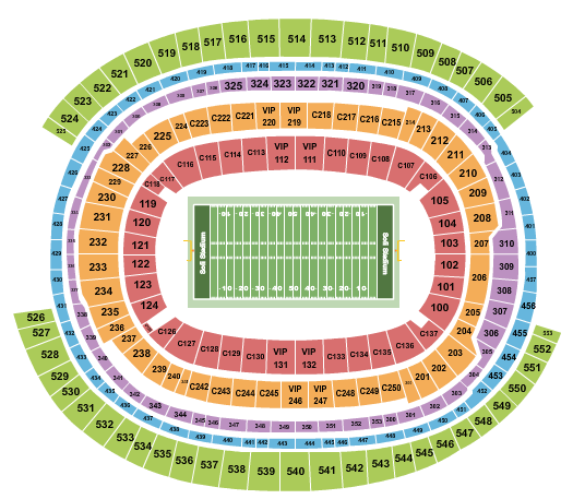 Sofi Stadium Seating Chart Rows Seats And Club Seats