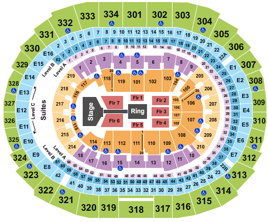 crypto arena seating chart concert