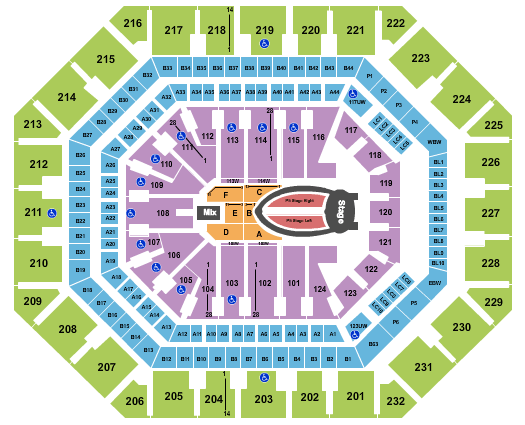 Footprint Center Seating Chart + Rows, Seat Numbers and Club Seats