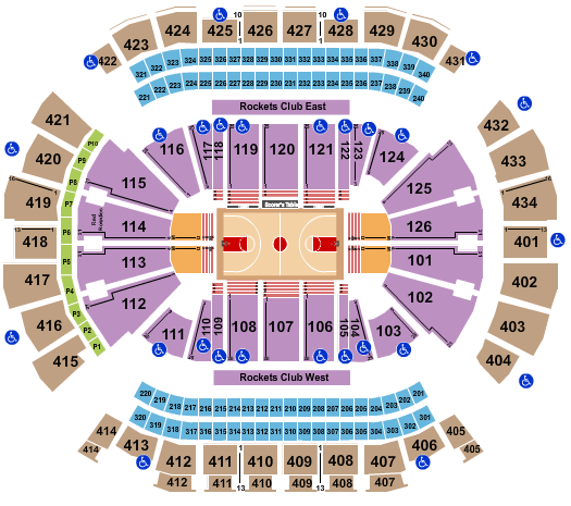 Toyota Center Seating Chart + Rows, Seat Numbers and Club Seats