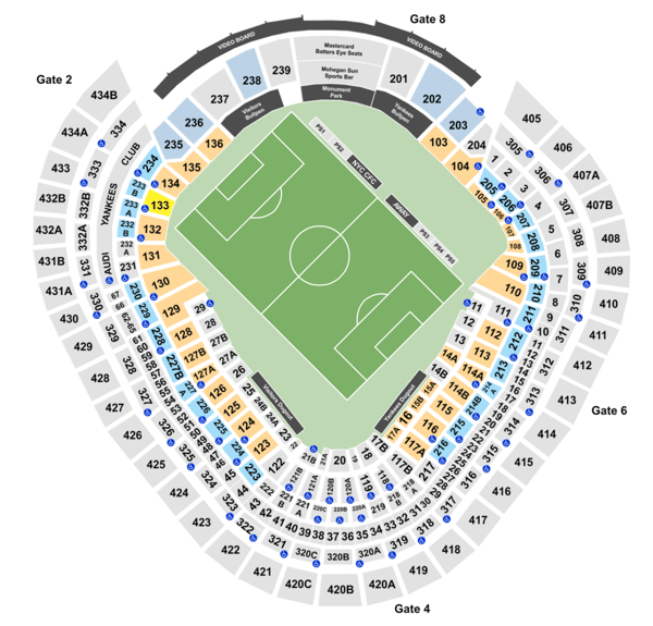  ArtsyCanvas Yankee Stadium Seating Map - Baseball