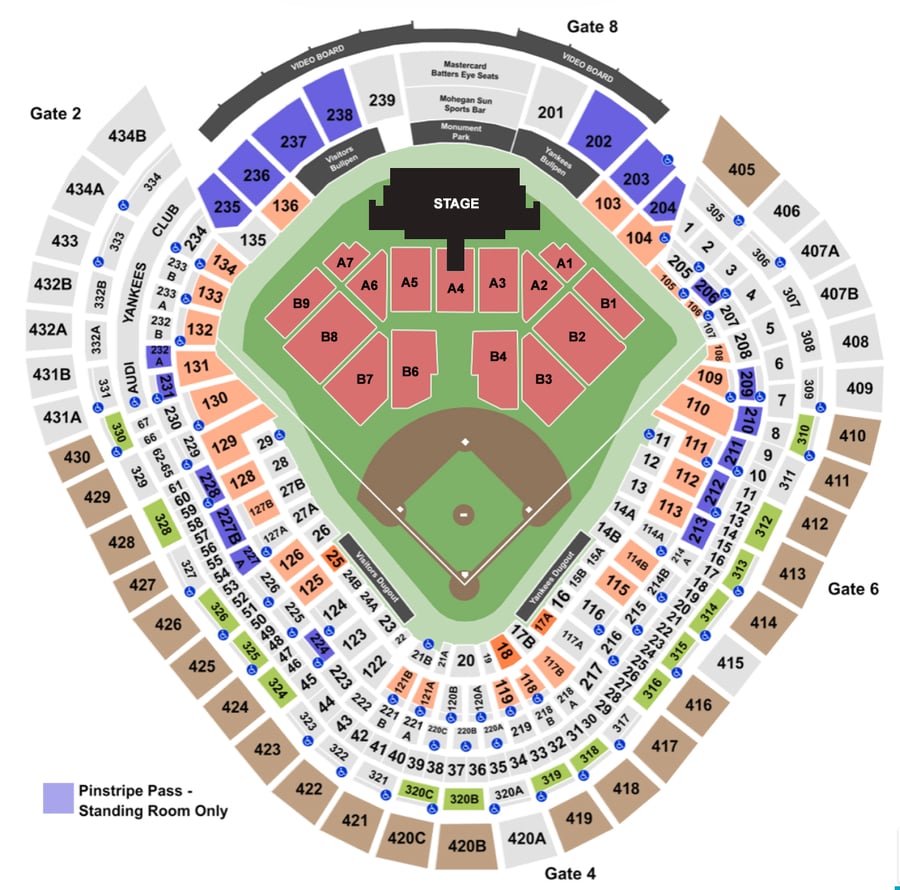 Yankee Stadium Seating Charts + Info On Rows, Sections and Club Seats