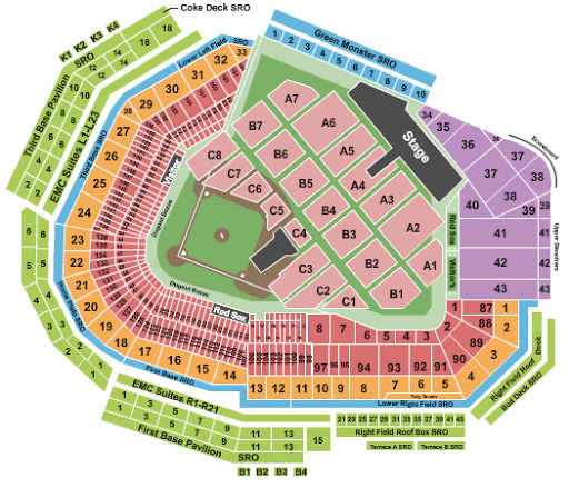 Fenway Park Seating Chart + Rows, Seats and Club Seats
