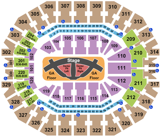 KFC Yum! Center Seating Chart + Rows, Seats And Club Seats