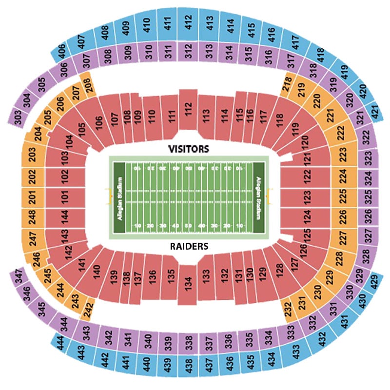 Allegiant Stadium Seating Chart Rows Seats And Club Seats   Las Vegas Raiders Seating Chart 