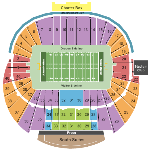 Autzen Stadium Seating Chart Rows Seats And Club