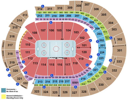 Bridgestone Arena Seating Chart + Rows, Seat Numbers and ...