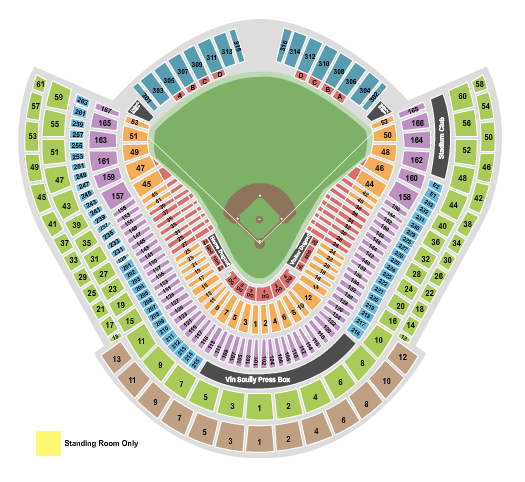 Dodger Stadium Seating Chart Rows Seat Numbers And Club Seating