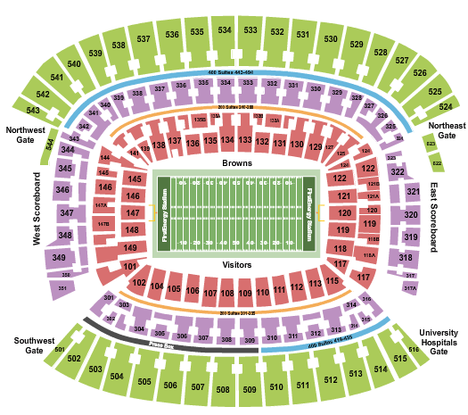 FirstEnergy Stadium Seating Chart + Rows, Seat Numbers and Club Seats