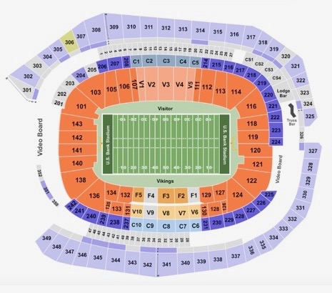 U.S. Bank Stadium Seating Chart and Map