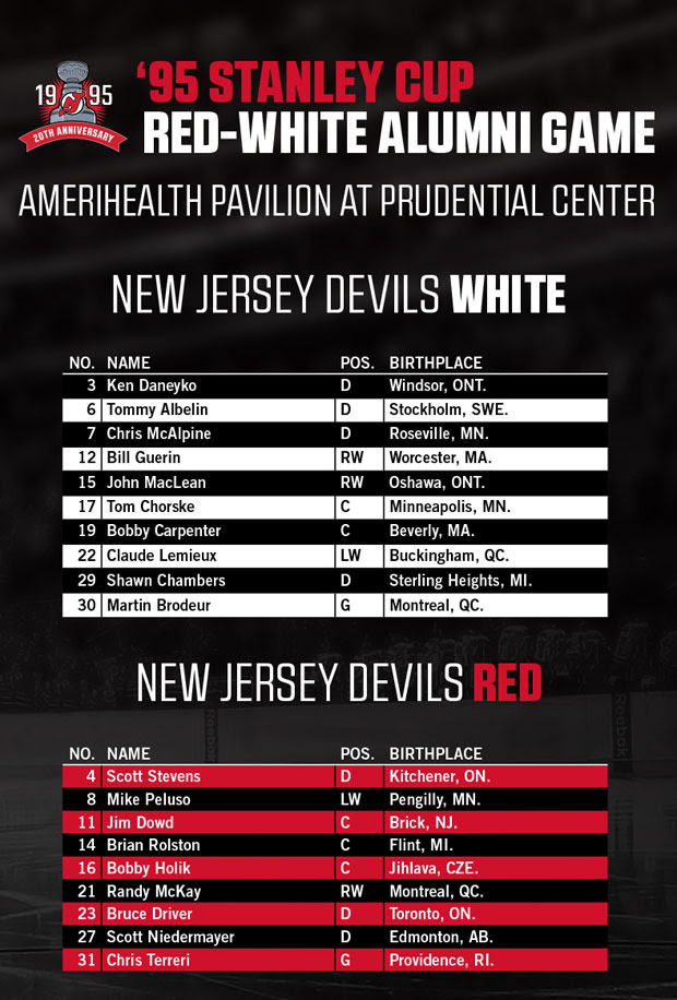 New Jersey Devils honor 1995 Stanley Cup team before 5-2 win over