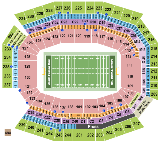 Philadelphia Eagles Interactive Seating Chart with Seat Views