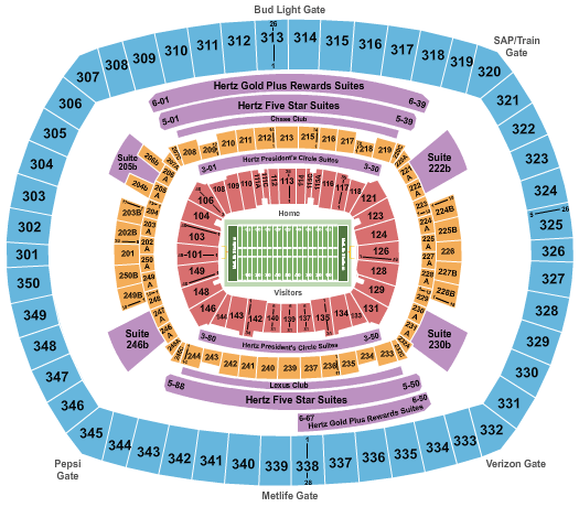 Where to Find MetLife Stadium Premium Seating and Club Options