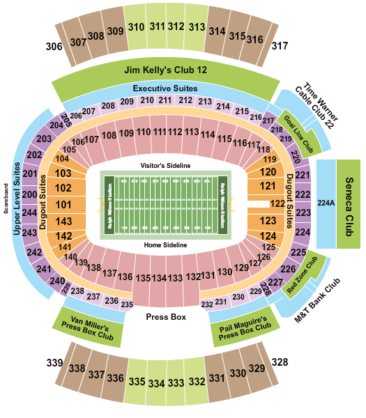 New Era Field Seating Chart + Rows, Seat Numbers and Club Seats